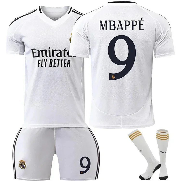  Real Madrid Mbappé 9 Home Jersey Set [5 styles] -3