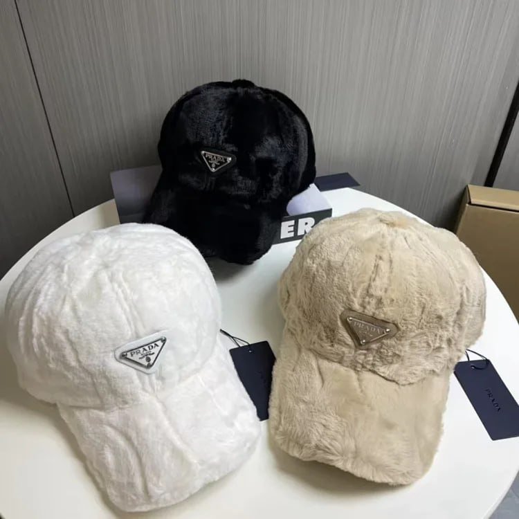 Prada Re-Nylon Faux Fur Baseball Cap [3 styles] -2