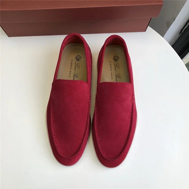  Love Charm Summer Walk Red Suede Loafers for Men - Comfortable Slip-On Shoes [14 styles] -4