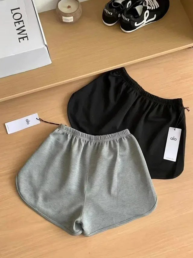 ALO Letter Elastic Waist Casual Sports Fitness Shorts [2 styles] -2