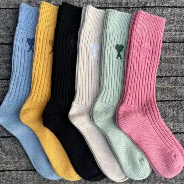 ami alexandre mattioni Heart Letter Ribbed High Socks [29 styles] -3