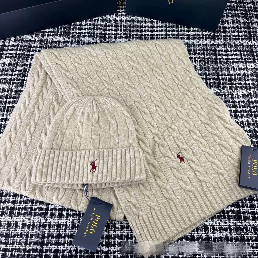LV Beanie knitted hat Louis Vuitton Scarf Set RALPH LAUREN cap RALPH LAUREN Scarf （30+ Styles) -4