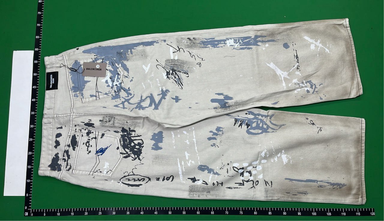  Abstract Graffiti Print Wide Leg Jeans for Men -4