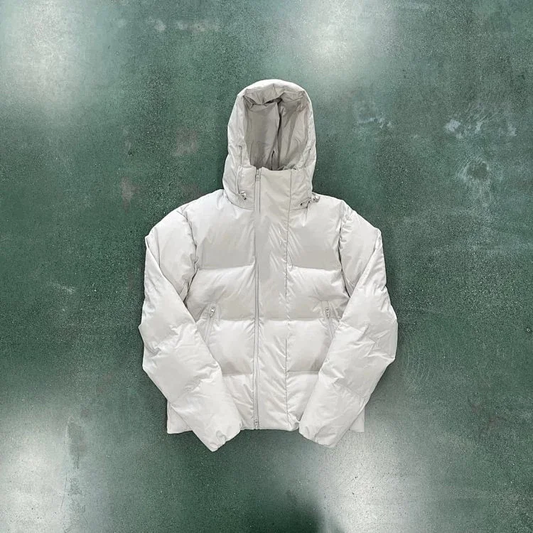 Moncler White Down Jacket with Hood -1