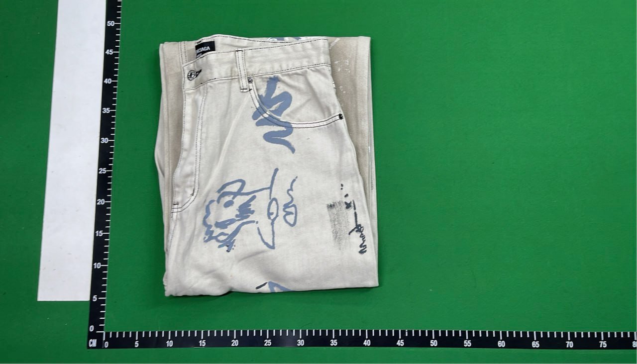 Abstract Graffiti Print Wide Leg Jeans for Men -3