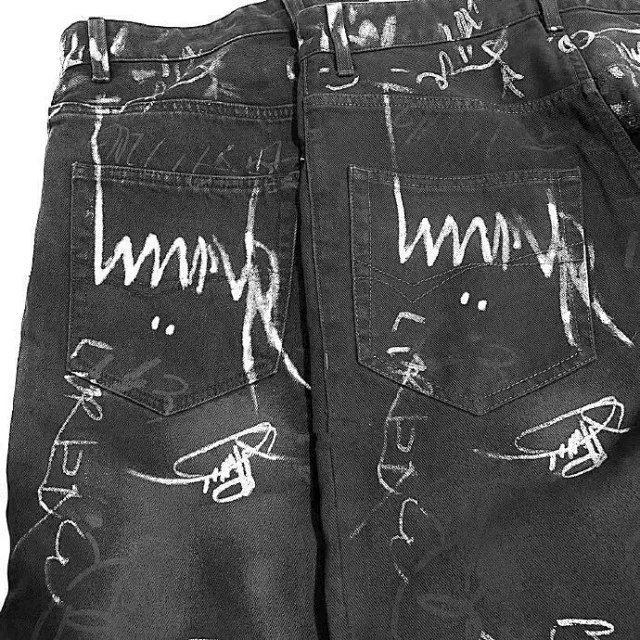 Balenciaga Graffiti Washed Denim Trousers [1 style] -3