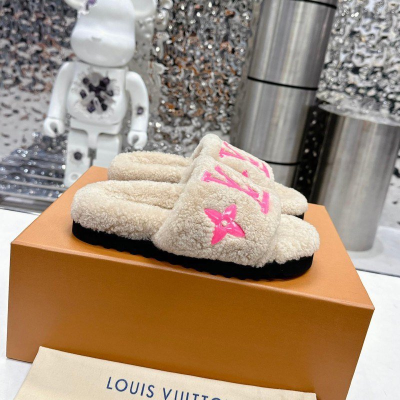 Louis Vuitton Monogram Fluffy Slides [10 styles] -4