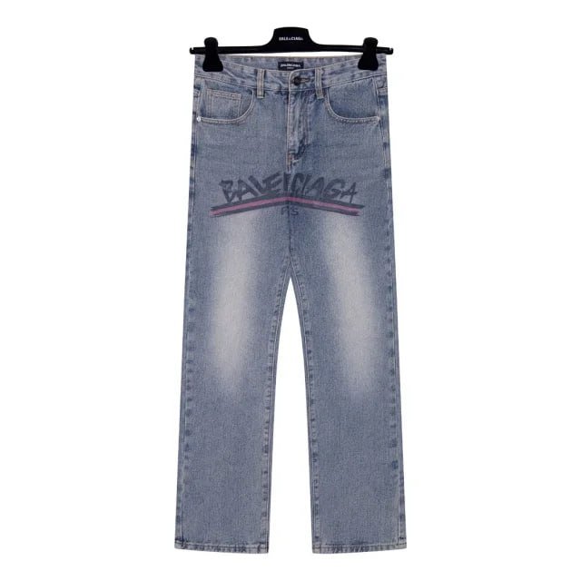 Balenciaga Logo Print Jeans [7 styles] -2
