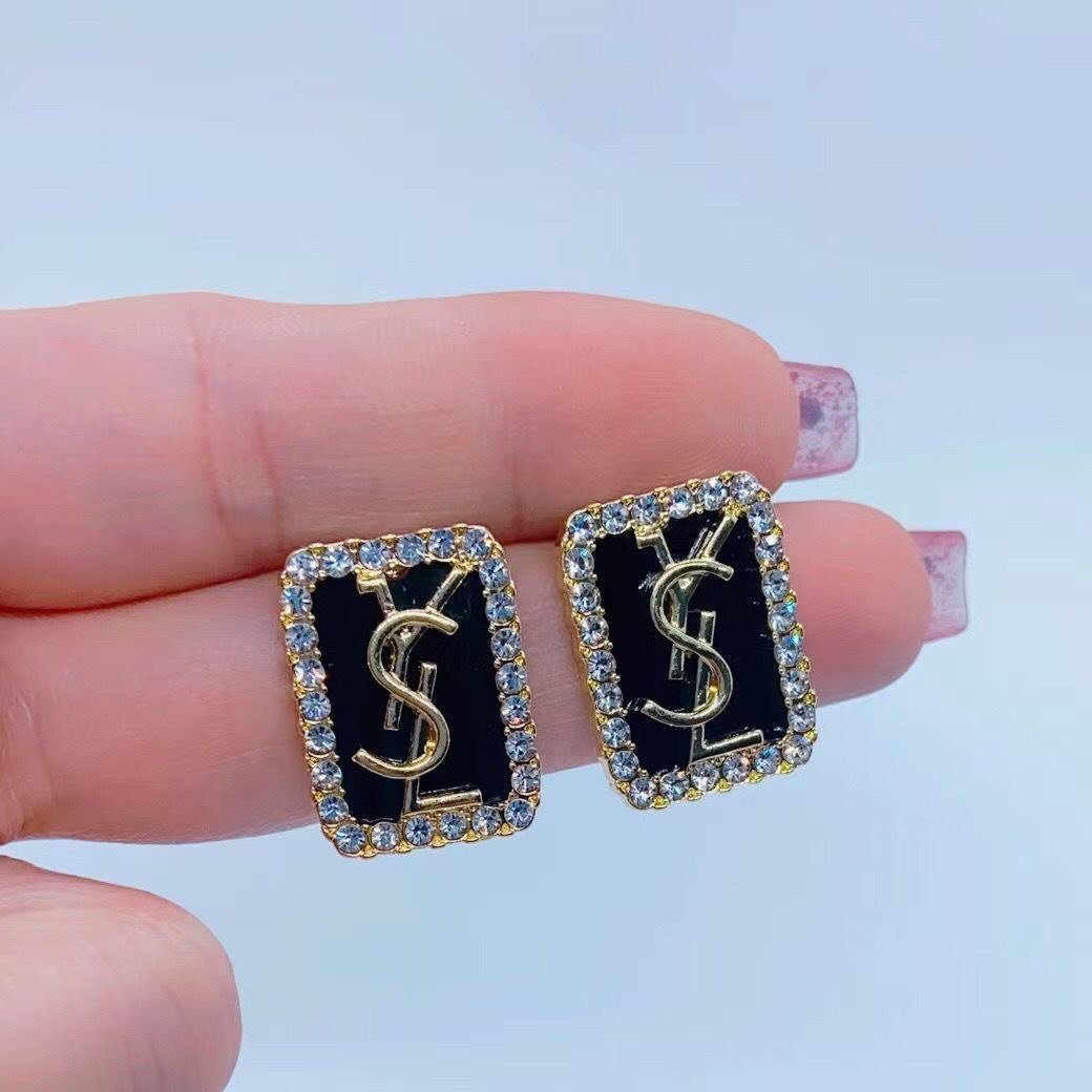 Saint Laurent Monogram Square Earrings -4