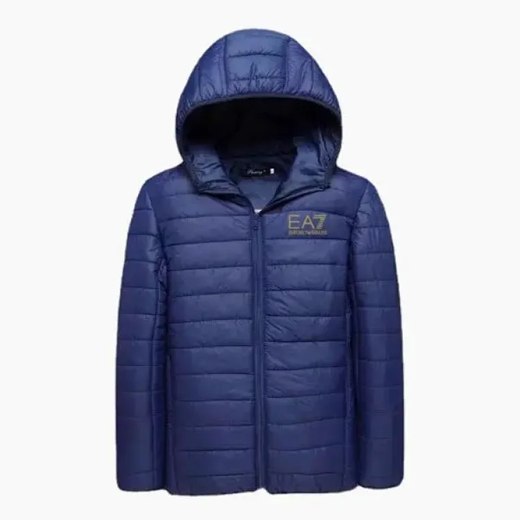 EA7 Men's Quilted Hooded Jacke