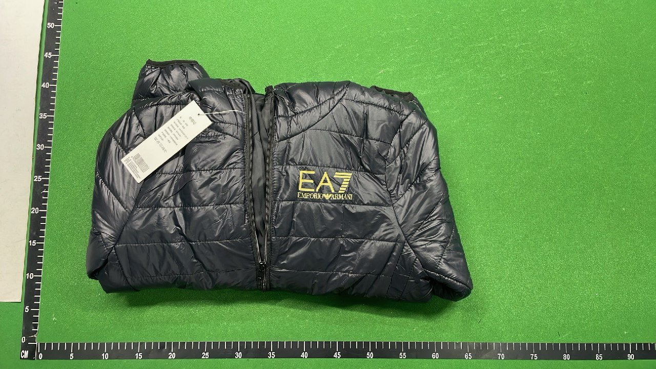 EA7 Men's Quilted Hooded Jacket with Logo Patch -3