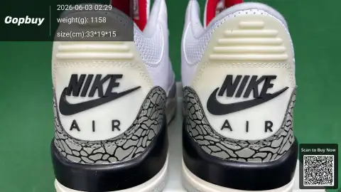 Putian shoe factory offers cross-border direct supply of AJ3 Hiroshi Fujiwara White Cement, Black Samurai, White Cat, and Red Robin... -4
