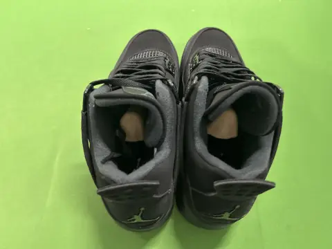 Air Jordan 4 Black Cat Suede Mid-Top Retro Basketball Shoes -2