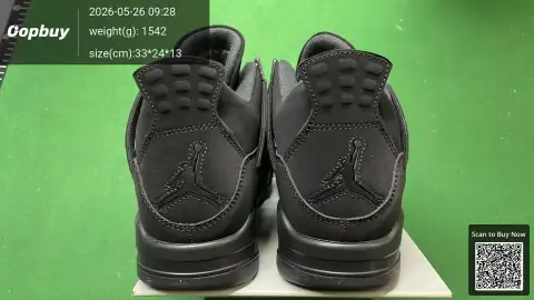 Air Jordan 4 Black Cat Suede Mid-Top Retro Basketball Shoes -4