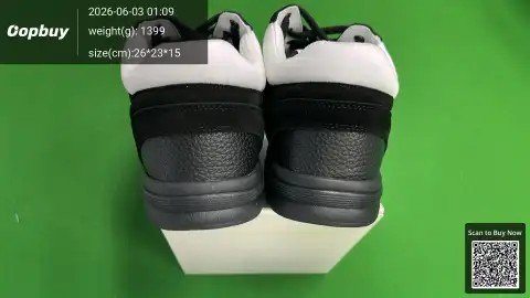 Two-Tone Leather and Canvas Sneakers -3