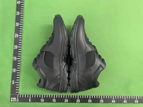 Two-Tone Leather and Canvas Sneakers -2