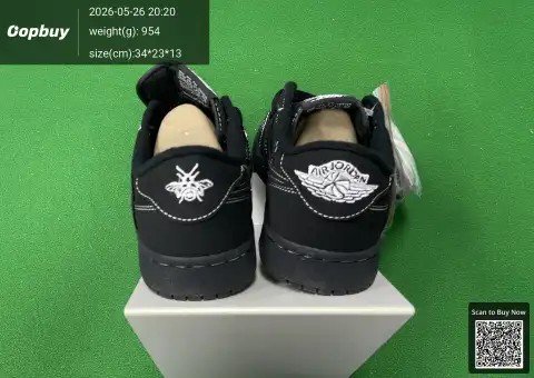 Travis Scott Air Jordan 1 Low Olive Sneakers -4