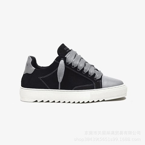 Black Leather Low-Top Sneakers