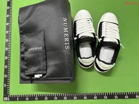 Black Leather Low-Top Sneakers -5