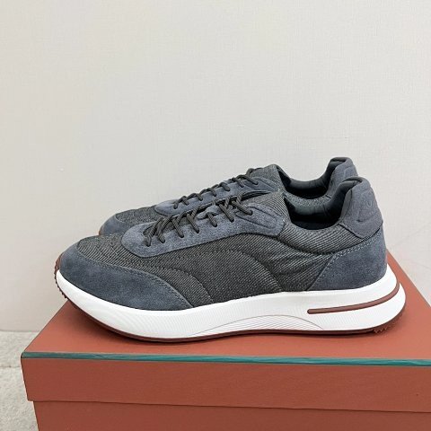 Grey Suede Low-Top Sneakers