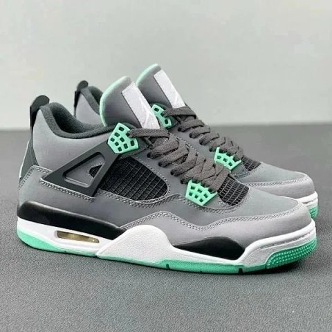 Air Jordan 4 Grey and Mint Sne