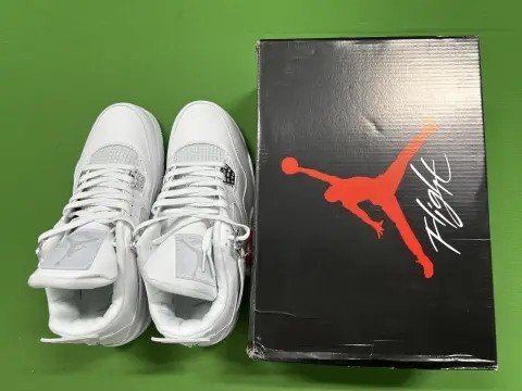 Air Jordan 4 Grey and Mint Sneakers -6