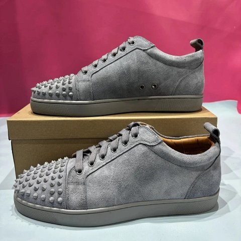 Suede Studded Low-Top Sneakers