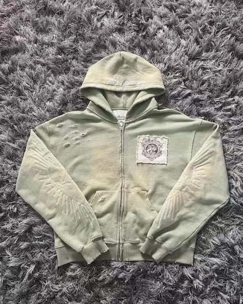 9OESH Printed Zip Hoodie