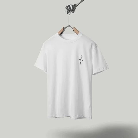 Minimal Cross Graphic White T- source image 1
