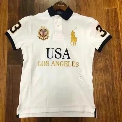 USA Crest Embroidered Polo Shi