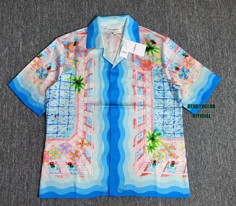 Tropical Print Short Sleeve Sh