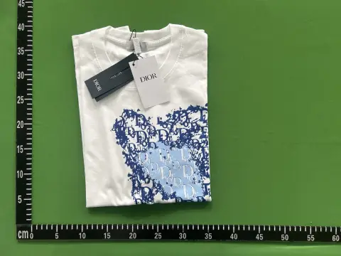Blue Floral Graphic White T-Shirt -5