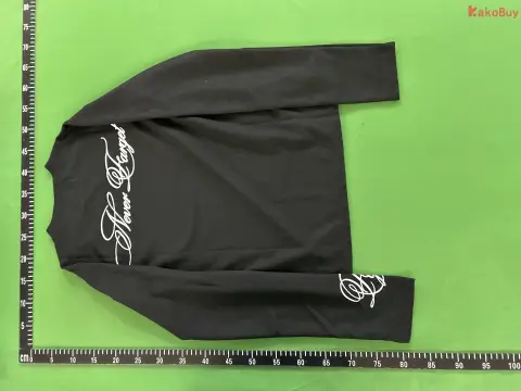 Script Graphic White Long Sleeve T-Shirt -4