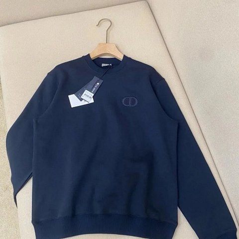 Dior Logo Blue Crewneck Sweats