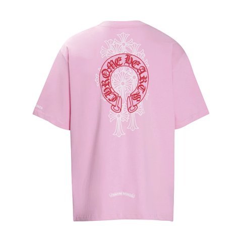 Chrome Hearts Pink Graphic T-S