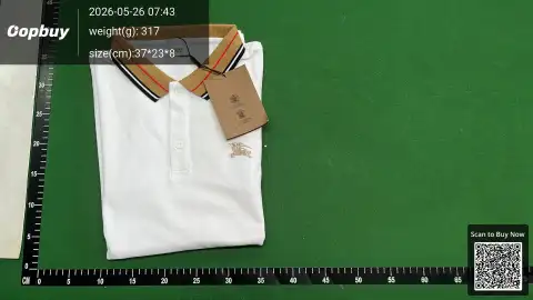 Burberry Check Sleeve White T-Shirt -4