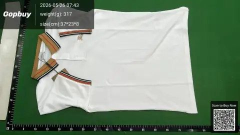 Burberry Check Sleeve White T-Shirt -5