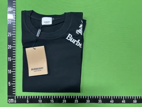 Burberry Check Sleeve Logo White T-Shirt -3