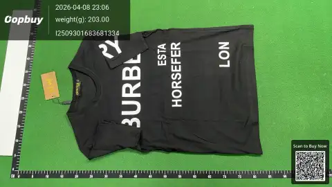 Burberry Check Sleeve Logo White T-Shirt -6