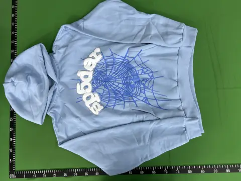 Sp5der Web Graphic Blue Hoodie -4