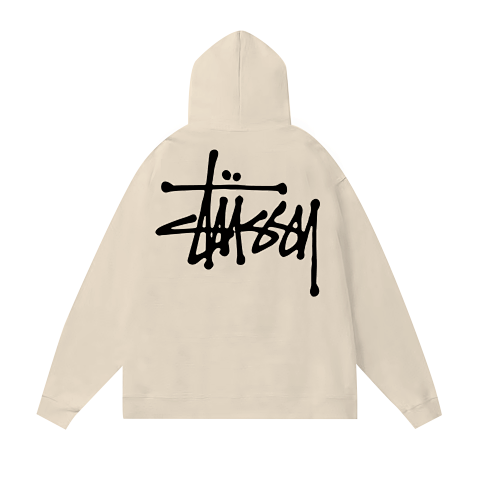 Stussy Logo Cream Pullover Hoo