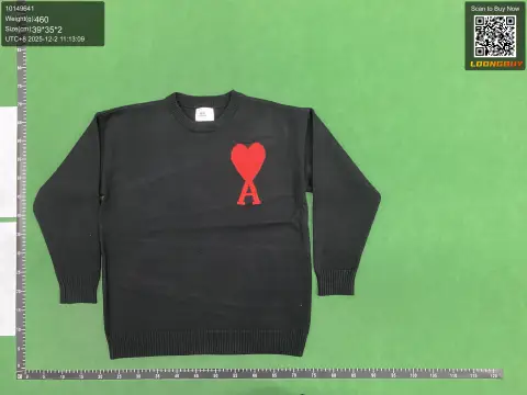 Ami Heart Logo Green Sweater -5