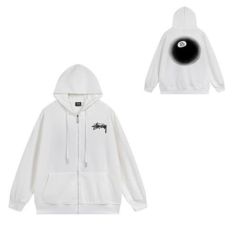 Stussy White Zip Hoodie