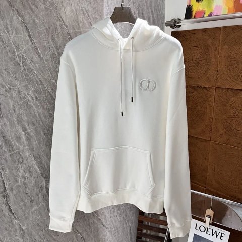 Dior Logo White Pullover Hoodi