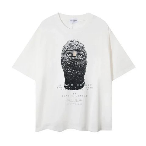 Masked Figure Graphic White T-