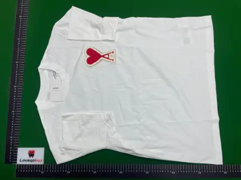 Ami Heart Outline White T-Shirt -3