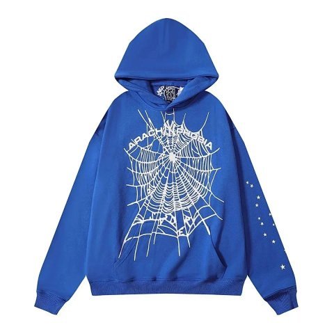 Sp5der Web Graphic Blue Hoodie