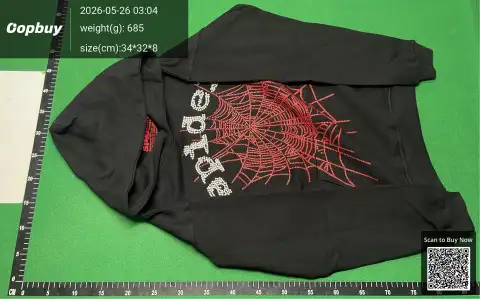 Sp5der Web Graphic Blue Hoodie -5