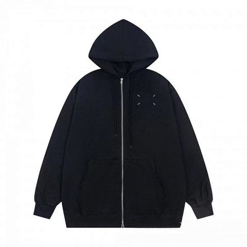 Minimal Logo Black Zip Hoodie