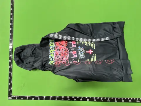 Graphic Print Gray Zip Hoodie -5